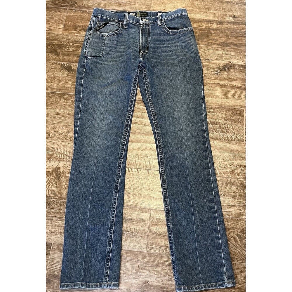 Ariat Rebar M5 Jeans Men’s 36x36 Blue Straight Leg Denim Workwear Pants Western